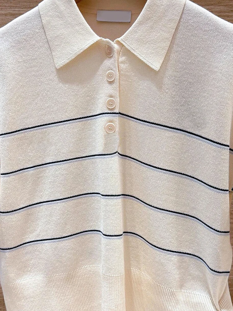 春シーズン レディース ニットセーター ストライプ アカデミック スレ トップ ハイエンド ヨーロッパ ファッション ホーム サウス オイル