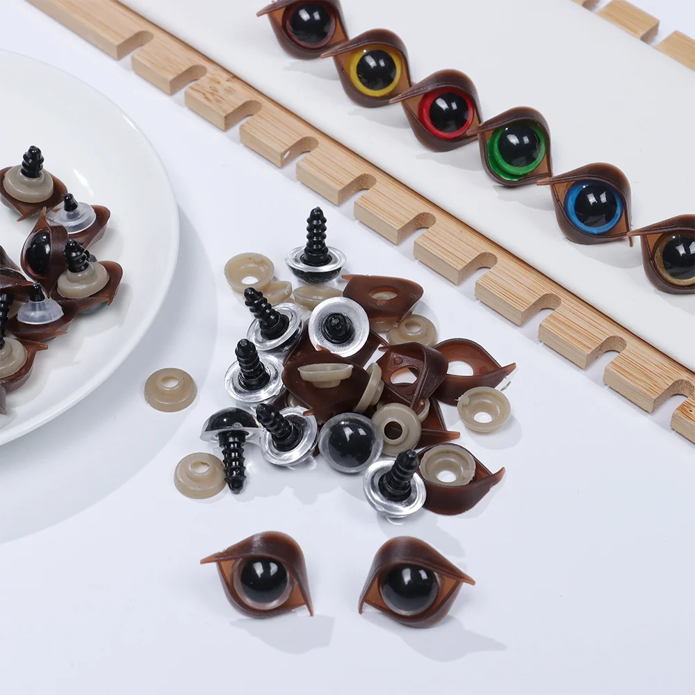 5Pairs Eyeball Doll Accessories Black Plastic Plush Safety Eyes With Eyelid Amigurumi For Toys 10/12/14mm DIY Funny Toy Eyes