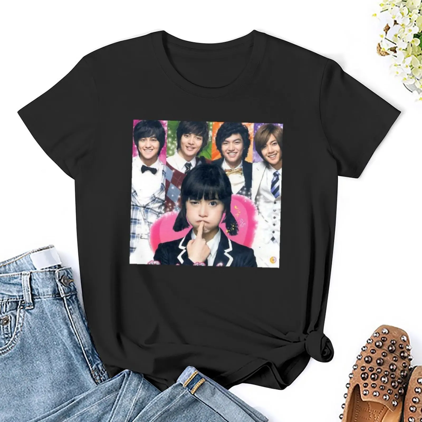 Boys OVER flowers T-Shirt korean fashion summer tops graphics plus size tops t-shirts for Women pack