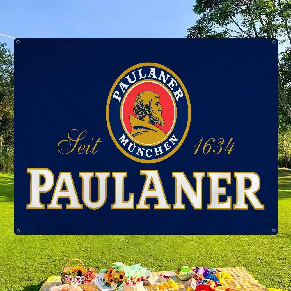 German Beer Paulaner Banner Art Printing Japanese Wall Flag Anime Wall Hanging Home Decor