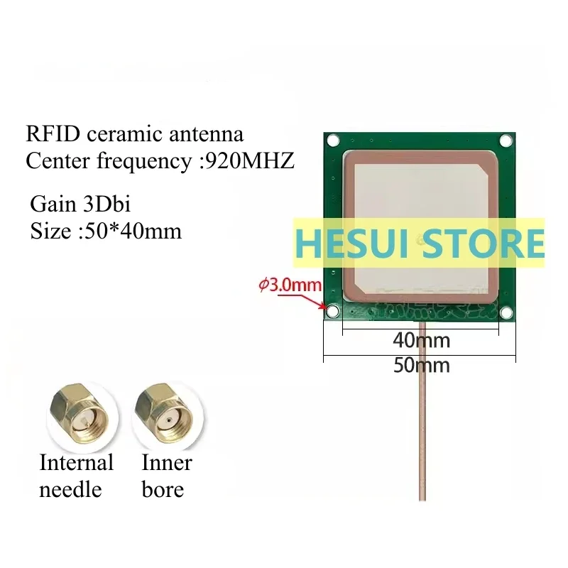 

RFID-5040 Керамическая антенна RFID 915 МГц УВЧ-антенна для считывания Встроенная пассивная антенна 920M