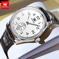 OLEVS Classic Men's Watch Quartz Leather Strap Digital Dial Man Wristwatches Business Casual Watches for Men Relogios Masculino