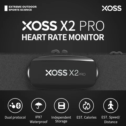 Xoss x2 pro sensor de freqüência cardíaca registro independente cinta peito monitor hrm bluetooth ant + saúde fitness inteligente sensor bicicleta