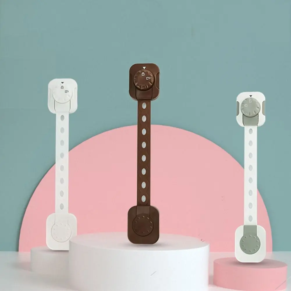 

Plastic Child Safety Lock Safety Buckle Strong Fixation Cabinet Door Lock Double Knob Kids Protection Drawer Lock Toddler