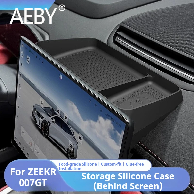 AEBY For ZEEKR 007GT 2024 2025 Dashboard Storage Box Behind Screen Silicone Organizer Custom Fit Car Interior Accessories