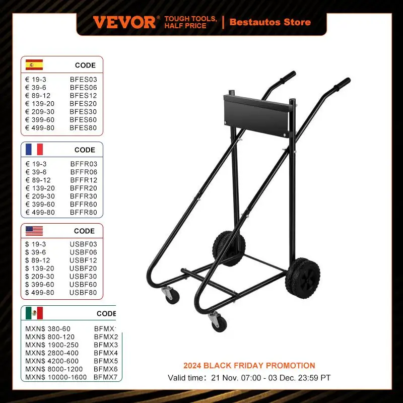 VEVOR Outboard Motor Stand Portable Boat Motor Carrier Cart 350 LBS Weight Capacity with 6 Wheels Applied On Various Occasions