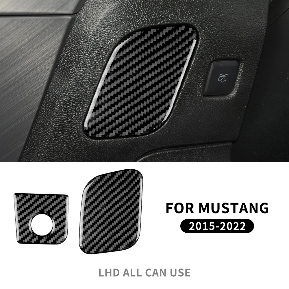 For Ford Mustang 2015 2016 2017 2018 2019 2020 2021 2022 2023 Real Carbon Fiber Car Panel Sticker Interior Trim Accessories view 4