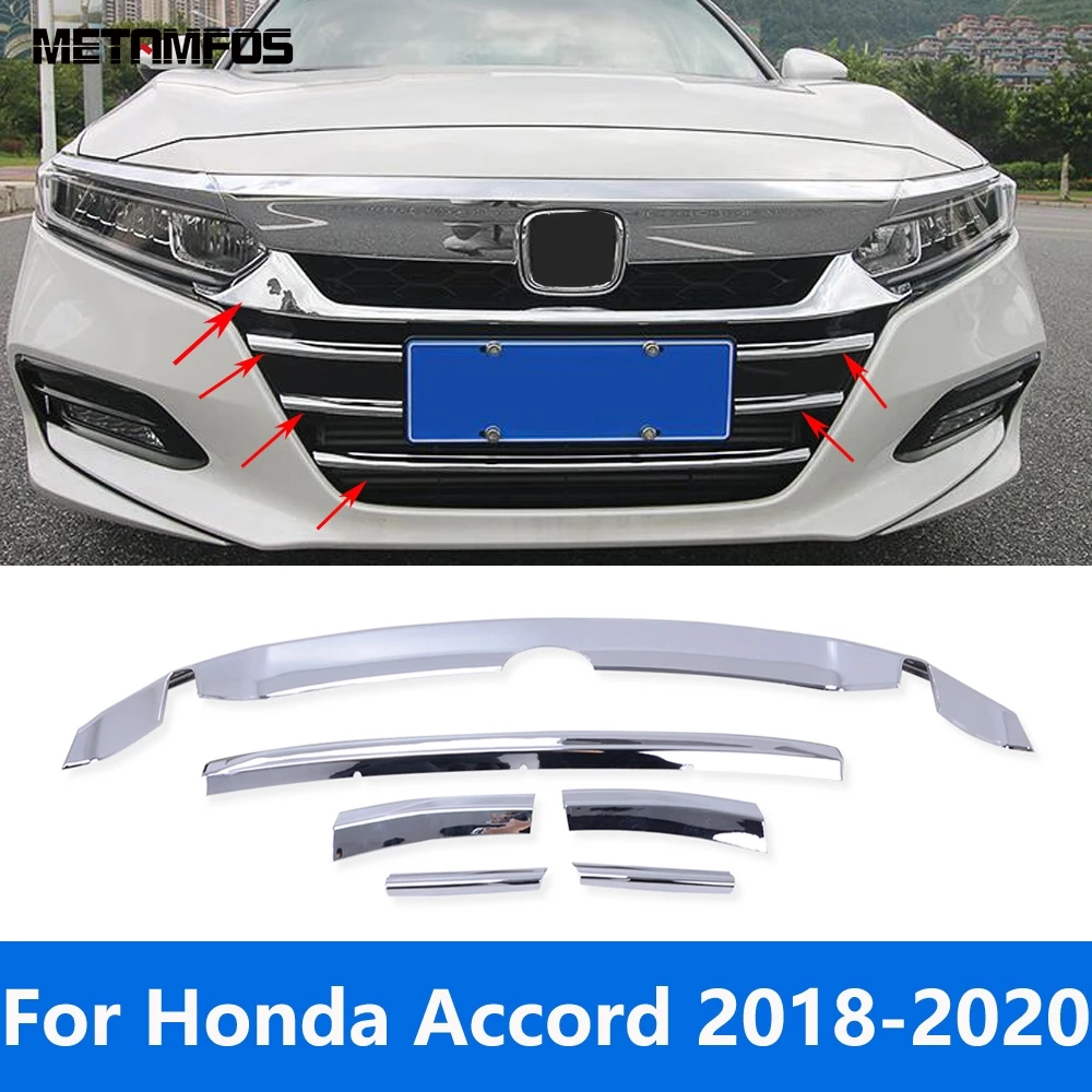 

Накладка на центральную решетку переднего бампера, хромированная, для Honda Accord 2018-2020, аксессуары для стайлинга автомобиля