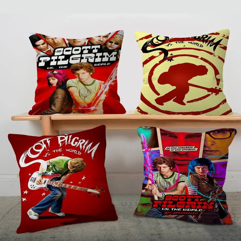 Scott Pilgrim vs the World Pillow Covers Cartoon Sofa Decorative Home Double-sided Printing Short Plush Cute Cushion Cover