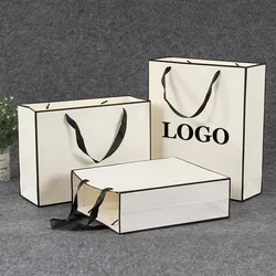 Bolsas de papel con logotipo personalizado para regalos, paquetes de joyería personalizados para pequeñas empresas, favores de boda, bolsas de regalo para el Día de San Valentín, 10 piezas