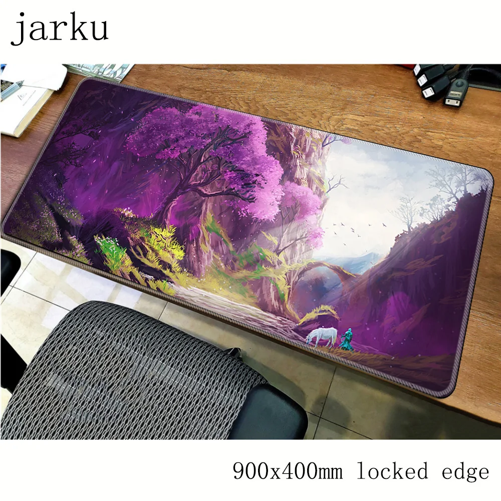 Fantasy landscape 900*400*2MM Speed Big Lock Edge Mouse Pad Mat Washable Gaming Personality cool new Mousepad For LOL CSGO Gamer