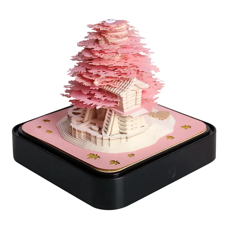 

3D Desk Notepad Calendar 2024 Omoshiroi Block Sakura Tree 3D Memo Pad Block Notes Offices Paper Notes Christmas Birthday Gifts