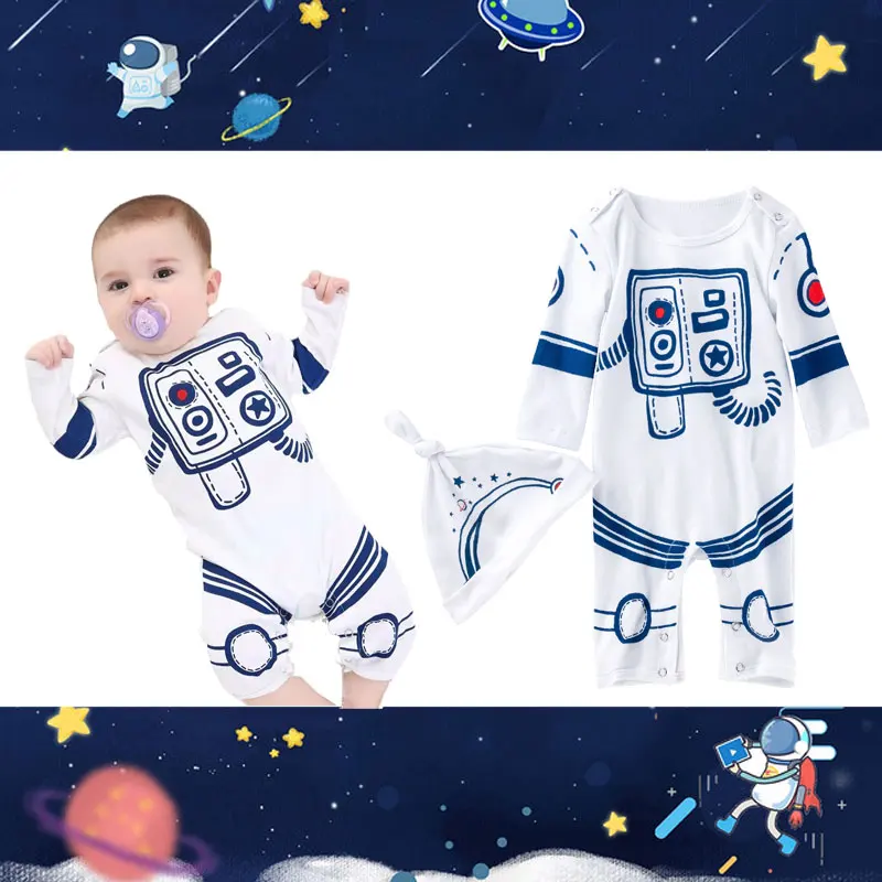 

Astronaut Costume for Baby Boy 1 Year Old Toddler Infant Birthday Theme Party Cosplay Space Suit Newborn Photography Bodysuits