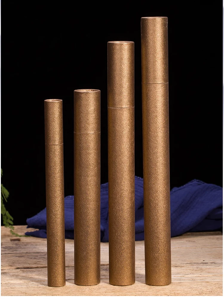 30pcs/Lot Multiple Size High Quality Bronze Color Long Perfume Barrel, Lengthened Paper Tube Joss-Stick Craft Container