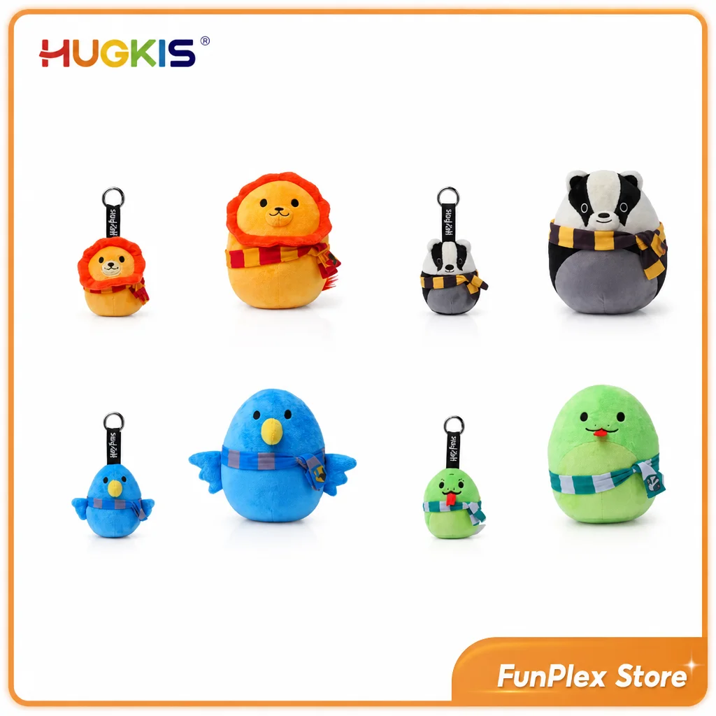 HUGKIS, muñeco de peluche oficial de las casas de Hogwarts de Harry Potter: Gryffindor, Slytherin, Ravenclaw y Hufflepuff, un juguete de peluche suave.