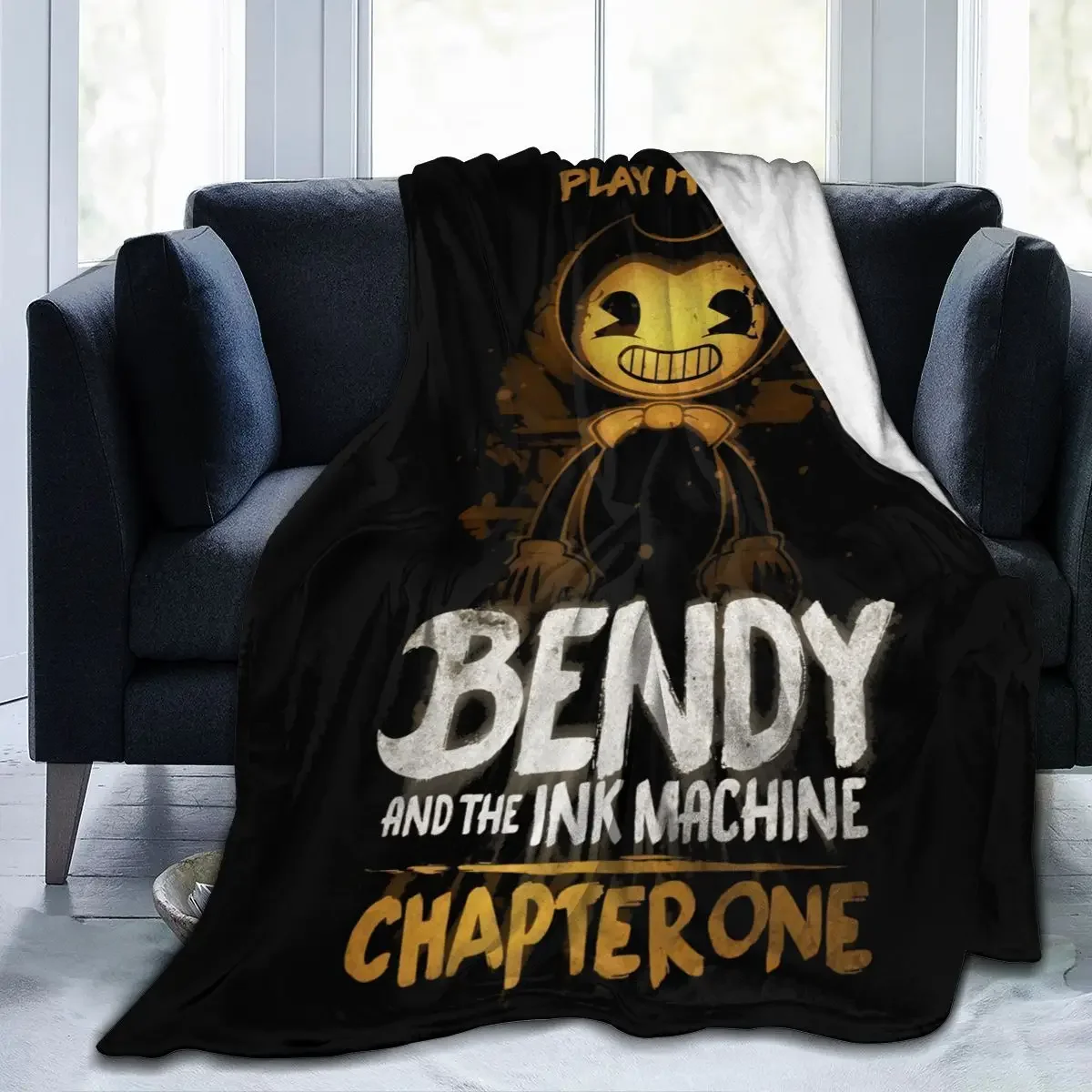 Bendy N Ink Machine All Season Fleece Blanket Throw Ultra Soft Flannel Blanket Digital Printed Premium Fluffy Microfiber Fleece