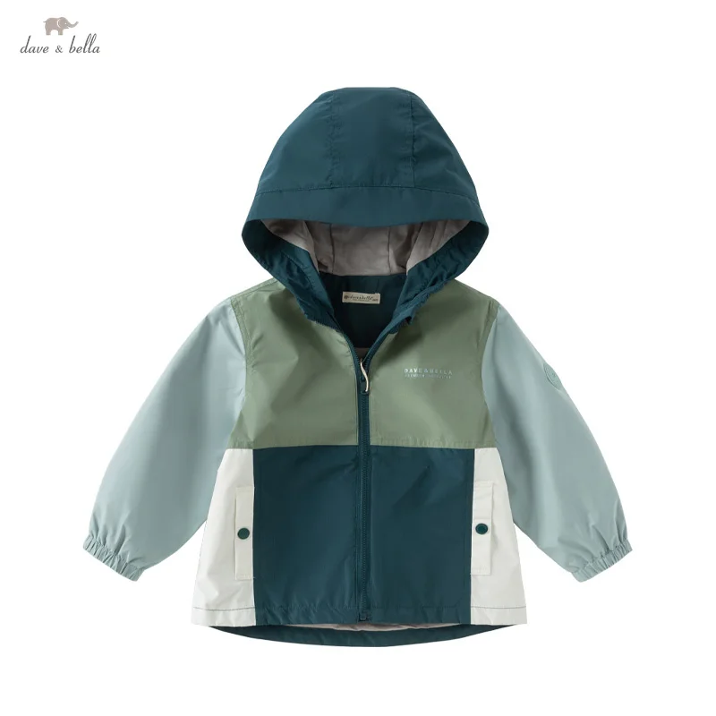 Dave Bella Children Boys Girls Baby Tops Spring Hooded Outerwear Fashion Casual Children's Coat Outdoor Sport Gentle DB1250726
