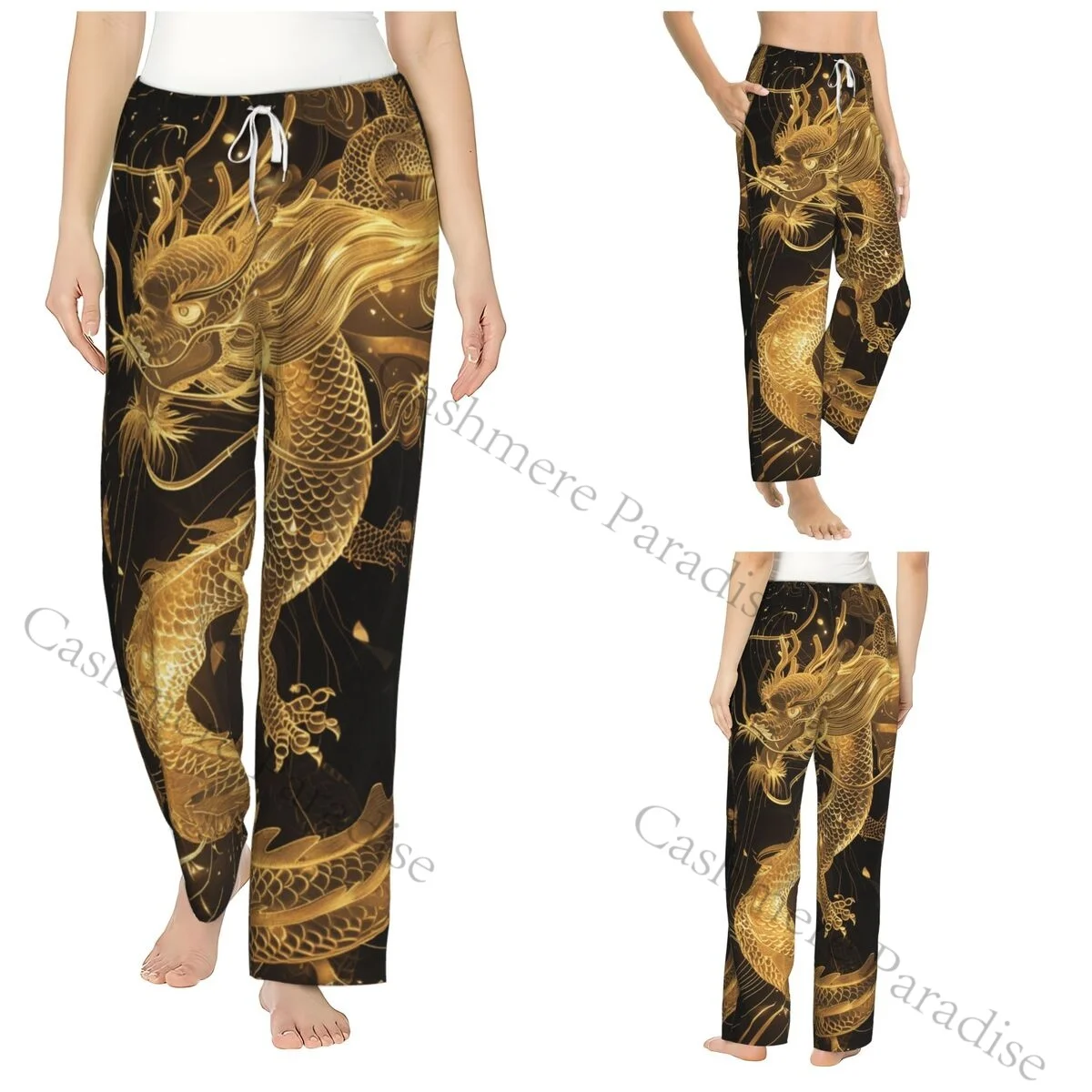 

Dragon Snapback Women Sleep Pants Warm Flannel Lounge Pants for Winter Nights