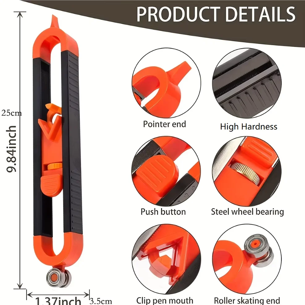 Contour Gauge Scribe Tool, Precise Profile Duplicator, Irregular Shape Profile Tool for Woodworking, Van Conversion Projects