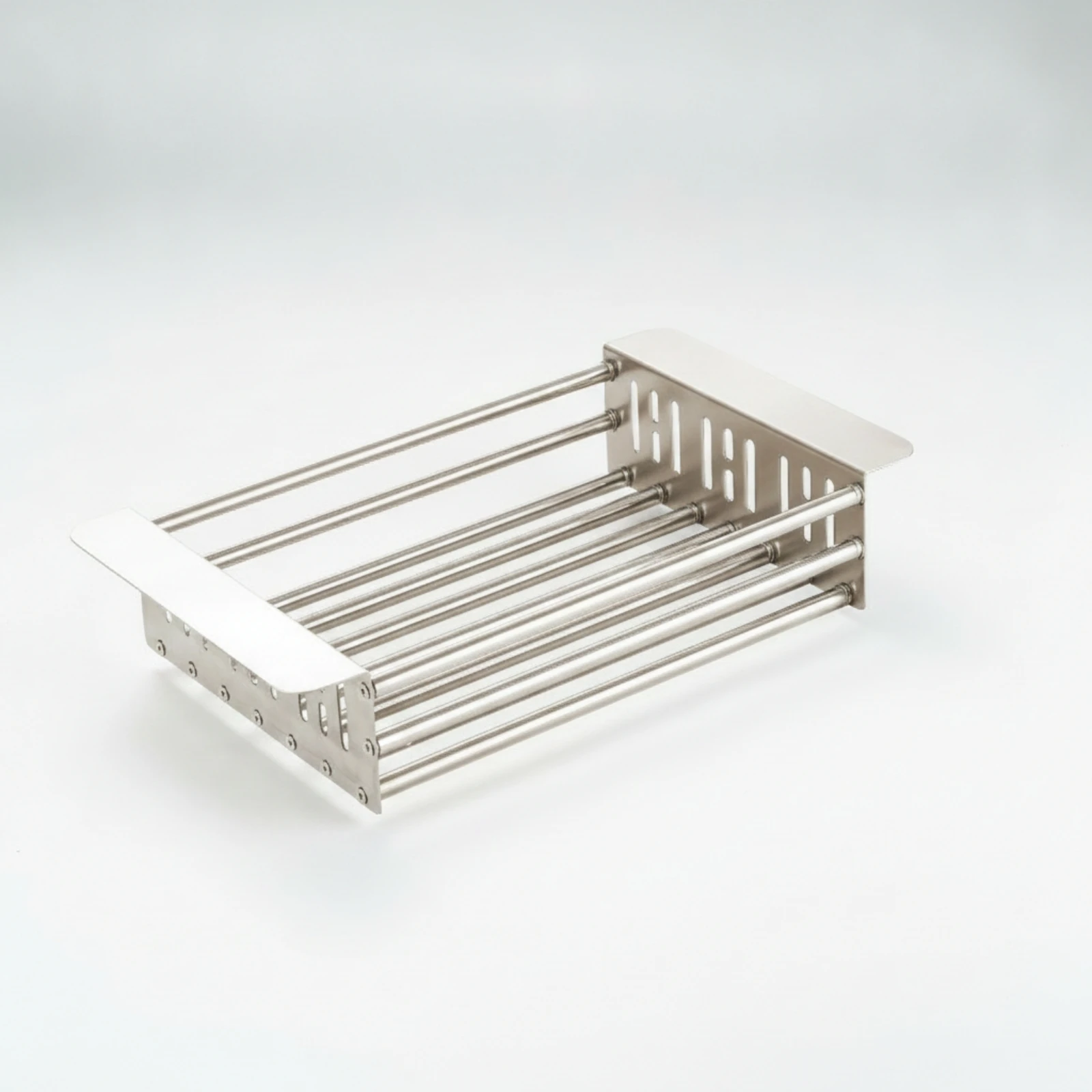 Over-Sink Draining Basket Stainless Steel Expandable Sink Drainer Kitchenware Long-Lasting Rustproof for Rv Kitchen