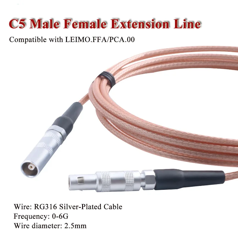 C5-JK Connector Connection Cable Compatible with LEIMO.FFA/PCA.00 C5 Male to Female Extension Line RG316 Coaxial NIM Signal Wire