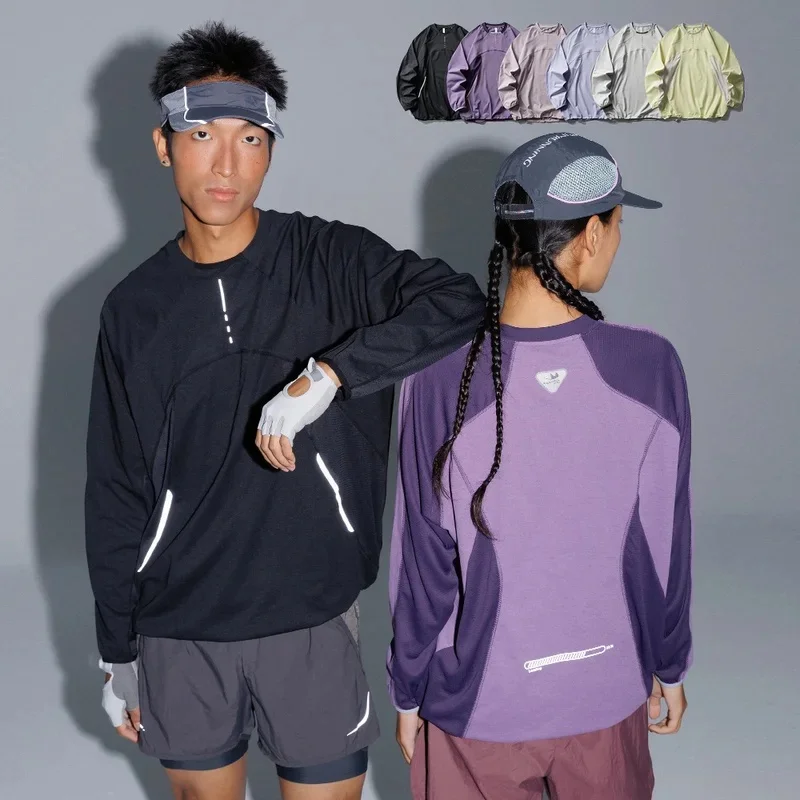 Outdoor Sport Loose Casual Quick Dry Long Sleeve T-shirt Men Women Couple Streetwear T Shirts Tops Running Cycling Tshirt