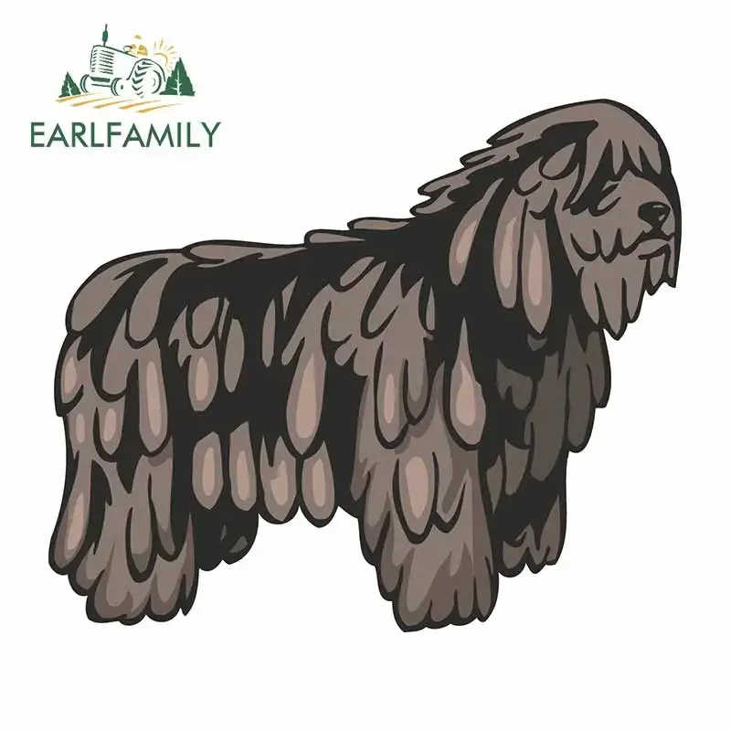 EARLFAMILY 13cm x 10.9cm for Long Haired Brown Dog Car Stickers Windshield Scratch-Proof Decal RV Windshield Vinyl Decoration