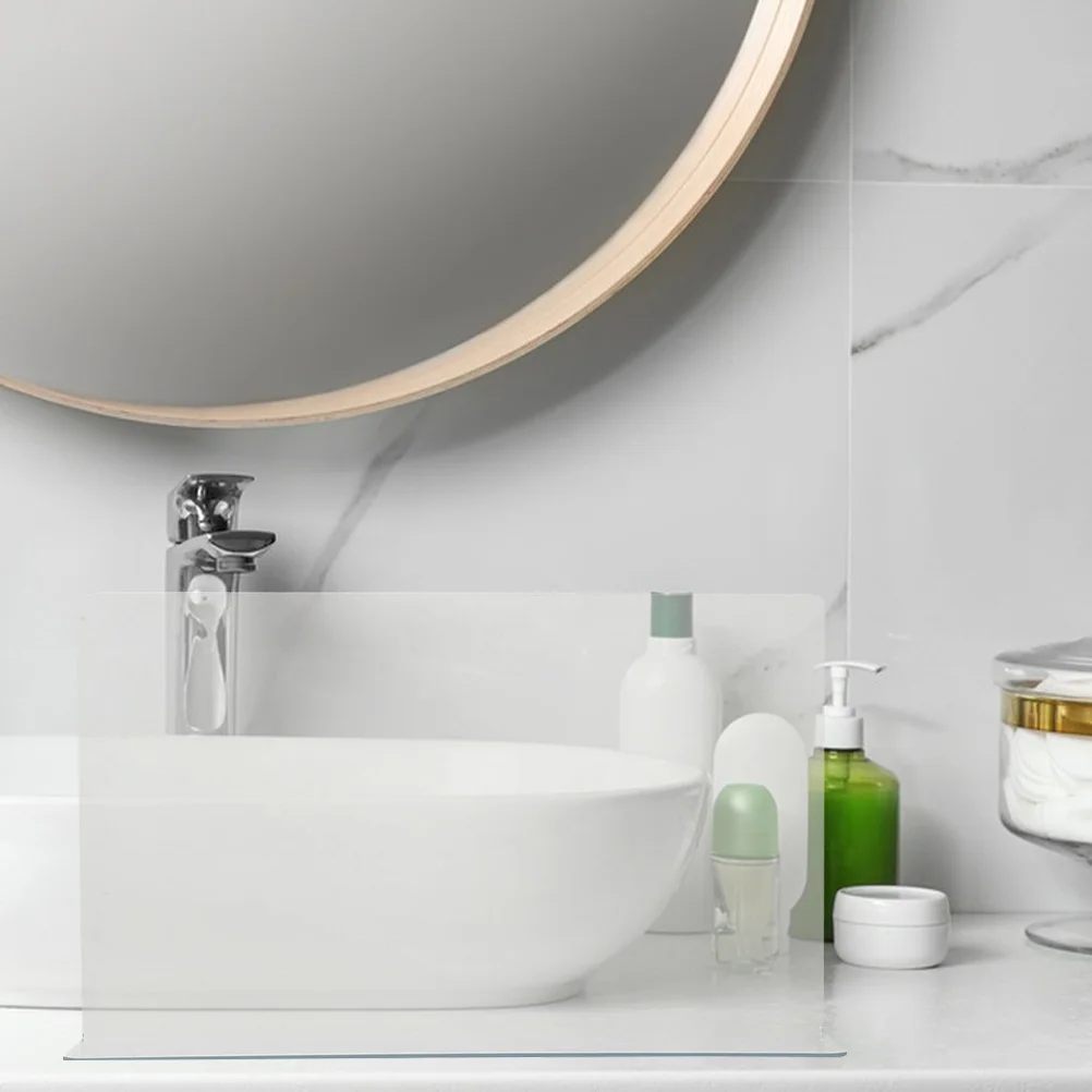 2 قطعة حوض الاستحمام الشفاف سبلاش الحرس شفافة مقاوم للماء بالوعة الحمام حاجز المياه للمطبخ المرحاض دش حوض الزاوية #5