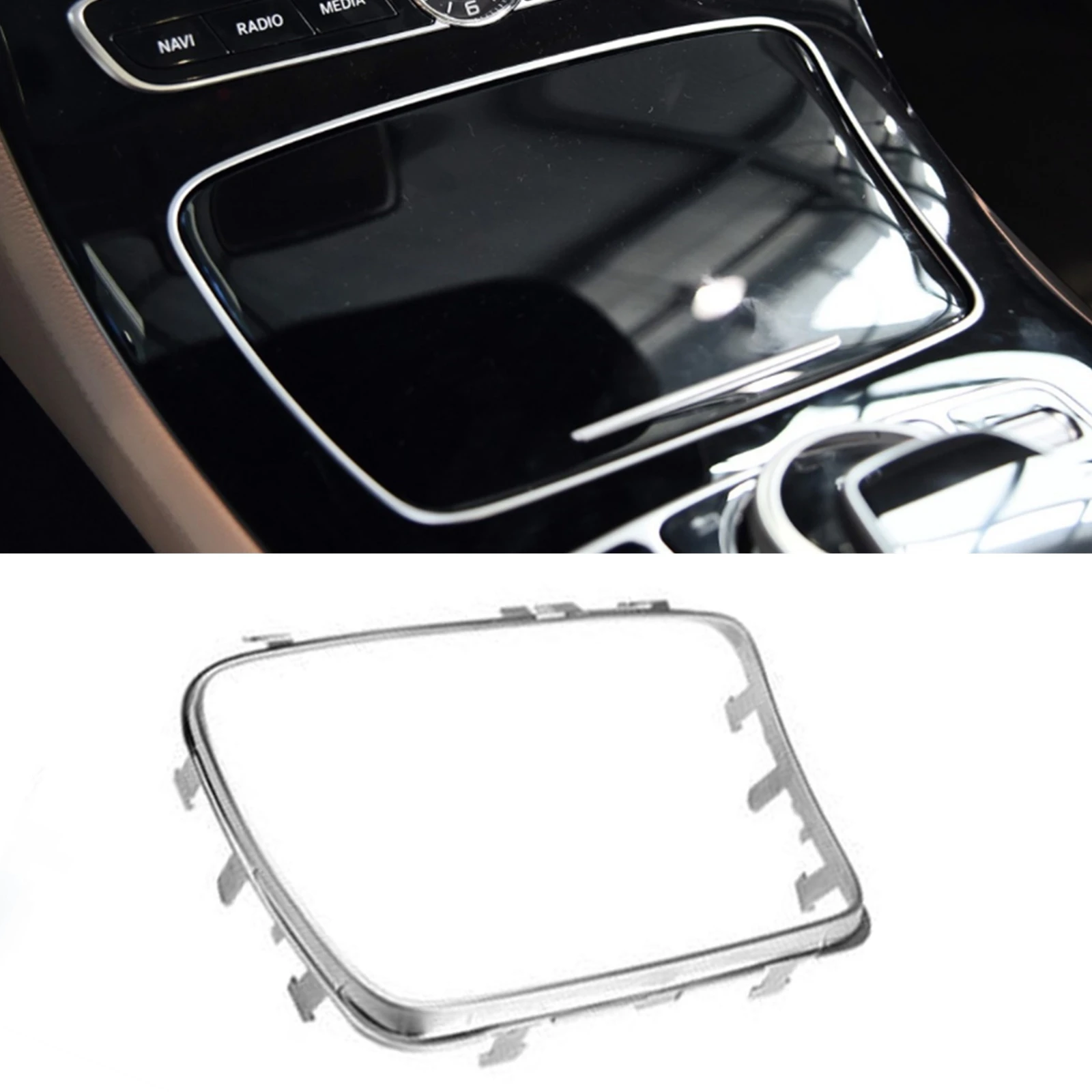 Pop For Mercedes-Benz E Class W213 W238 CLS W257 Center Console Ashtray Water Cup Holder Panel Strip Trim Chrome Silver Cover Fr
