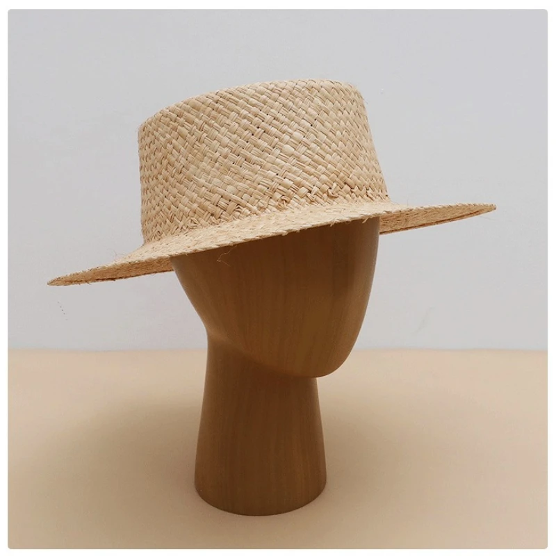 Unisex Wide Brim Pure Raffia Hats for Women Men DIY Wedding Church with Pompom Flower Belt Bow Canotier Summer Gambler Hat Gorra