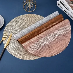 Round Heat Insulation Placemats PVC Table Mats Pads Non-Slip Hollow Out Place Mats for Dinner Table Kitchen Hotel Home Decor