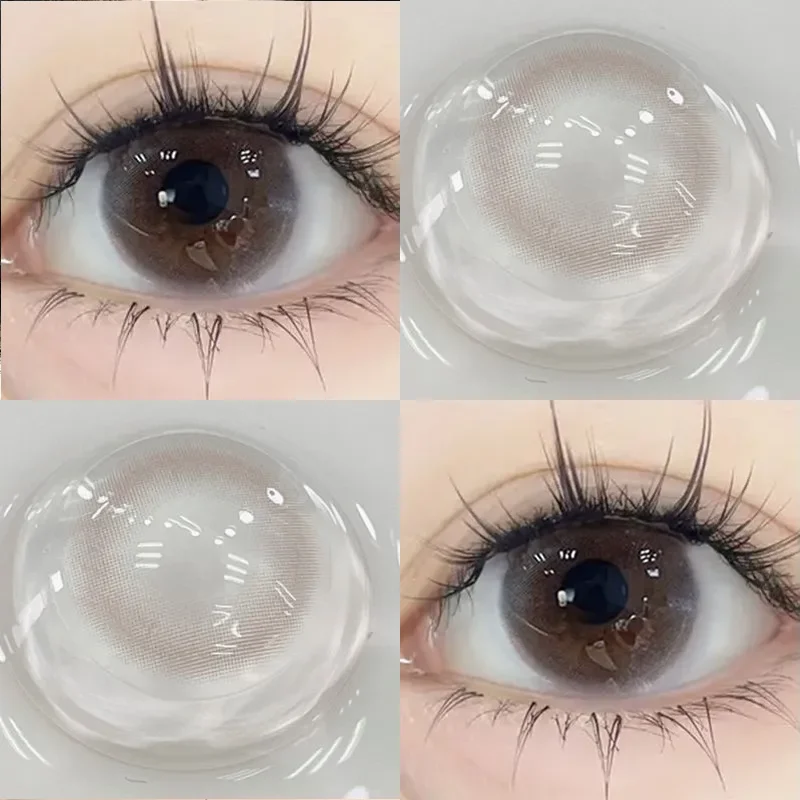 KSSEYE 1Pair Grey Contact Lenses for Eyes Colored Lenses Beauty Pupils Soft Lens Make up Fashion Lenses Yearly Use Fast Shipping