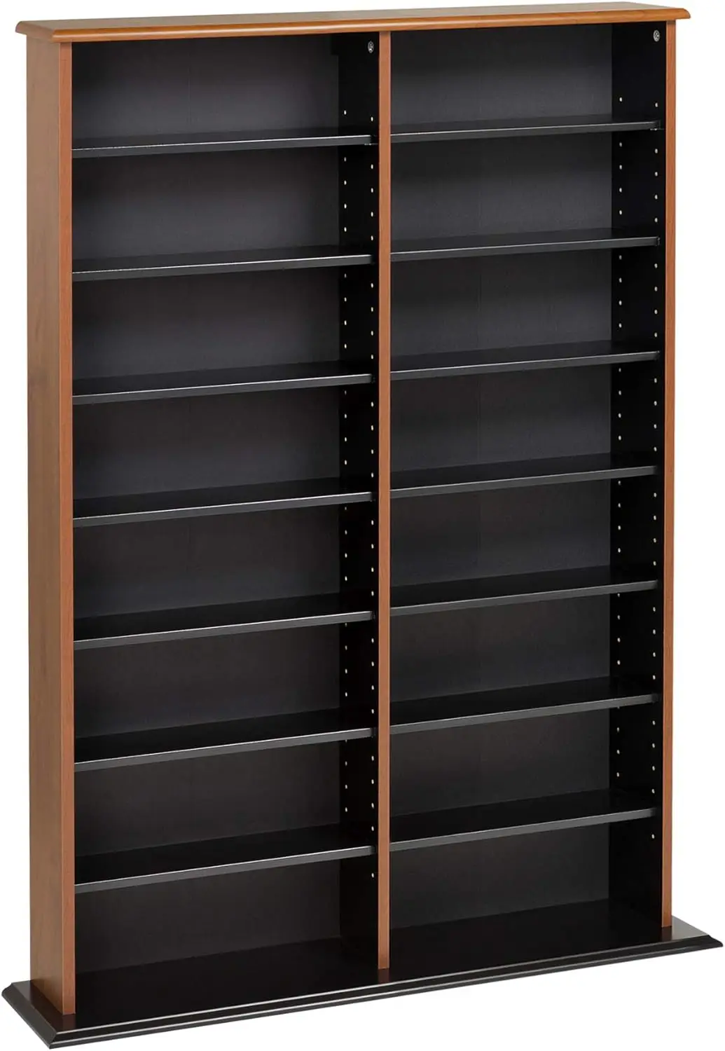 Prepac Double Width Wall Storage, Cherry and Black