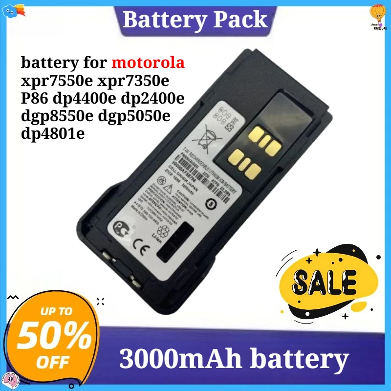 

PMNN4493 replacement battery for motorola xpr7550e xpr7350e P86 dp4400e dp2400e dgp8550e dgp5050e dp4801e 3000mAh battery