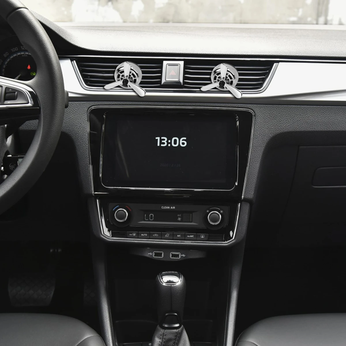 

3 Pcs Car Air Purifier Zinc Alloy Durable Safe Aromatherapy Freshener Diffuser Silver Metal Car Inner Purifier Simple Air Outlet
