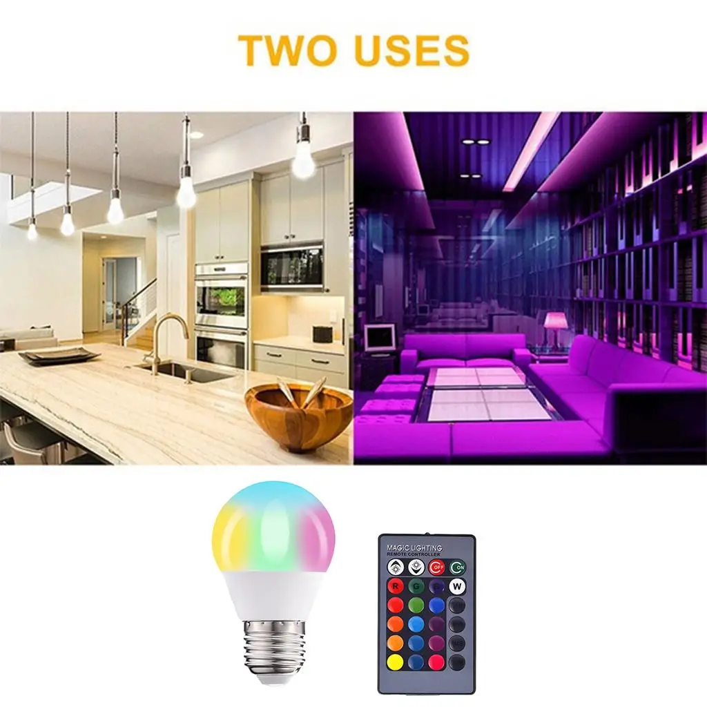 

Цветные лампочки LED E27 RGB / RGBW лампа с регулируемой яркостью и лампочкой