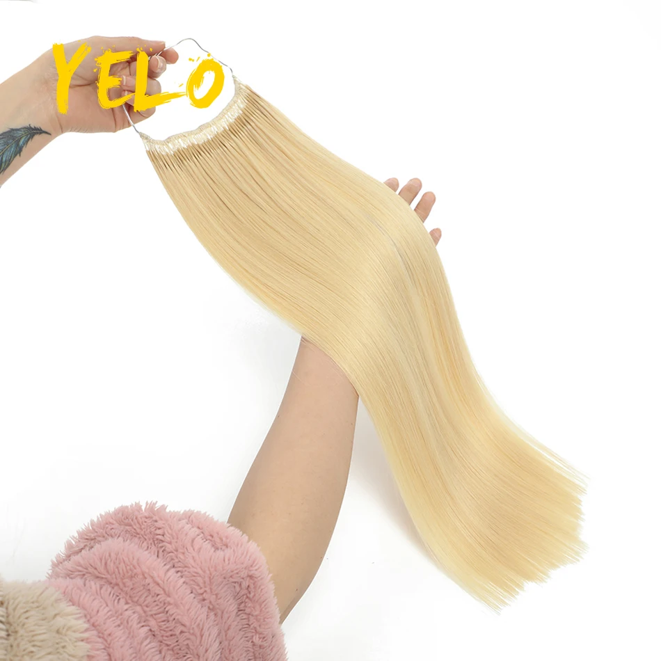 Extensiones de cabello con punta gemela de hilo de algodón liso, Popular de Corea, cabello humano plano de queratina, cabello chino sin procesar