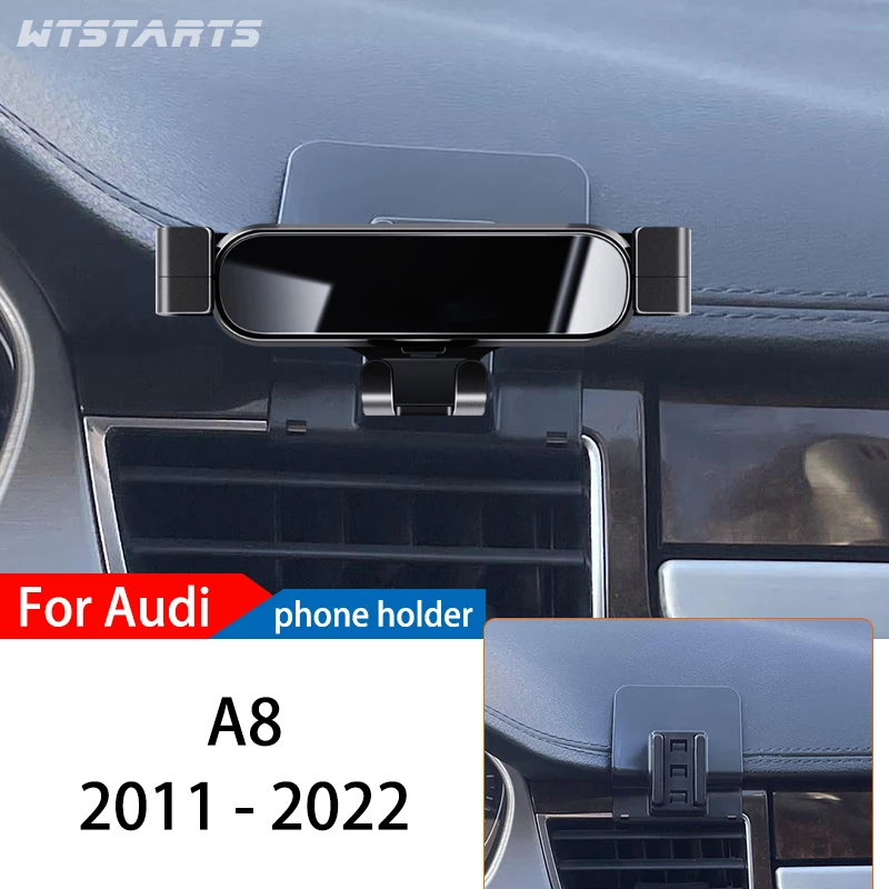 

Автомобильный держатель для телефона для Audi A8 4H 4N 2011-2022 GPS Специальный гравитационный навигационный мобильный кронштейн Поворот на 360 градусов подставка аксессуары