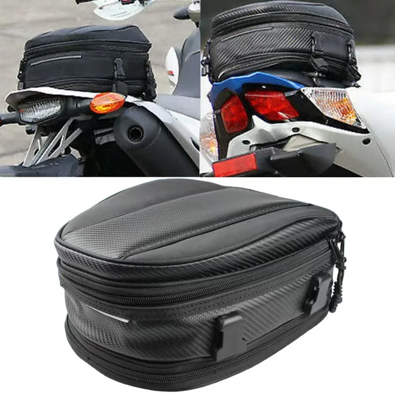 

Motorcycle tail bag, waterproof back saddle, rear seat storage bag, black motorcycle rear riding travel bag, luggage bag