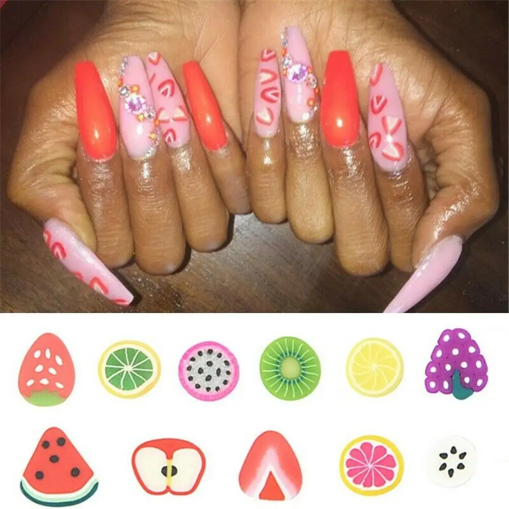 

3D Strawberry Grape Nail Art Sticker Kawaii Mixed Sweet Summer Fruit Adhesive Nail Decoration Slider Decals DIY