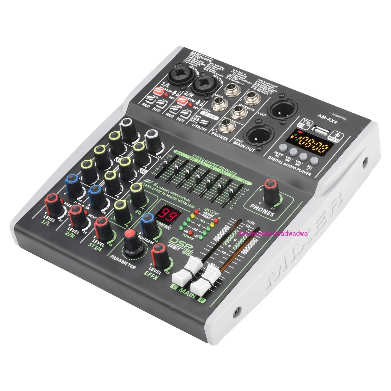 

4-Channel 6-channel 99DSP small mixer + 48V phantom mixer