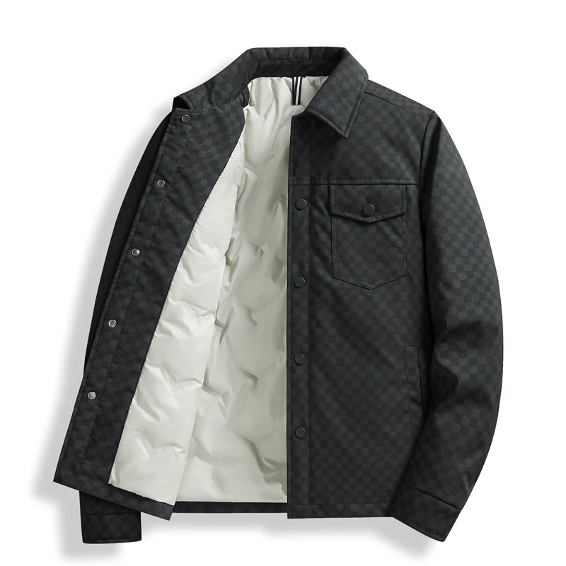 

Down Jackets Hot Item 2025 Autumn and Winter New Trend Men's Casual Collar Cold Resistant Warm Down Jacket Gray Duck Down Jacket