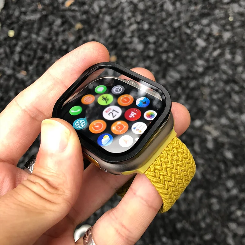 Tempered Glass for Apple Watch Ultra 49mm Titanium Metal Frame Anti-Scratch film for Series Ultra 3 Screen Protector Accessories view 6