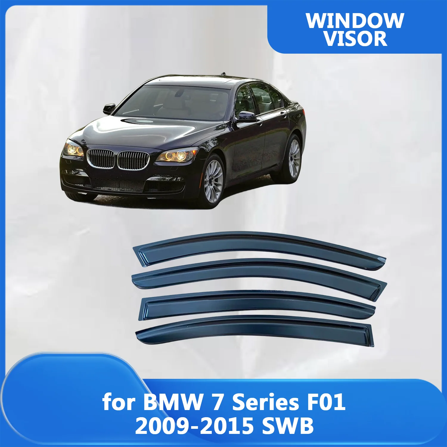 

Window Visor for BMW 7 Series F01 2009 2010 2011 2012 2013 2014 2015 SWB Wind Deflectors Rain Guards Door Visor Vent