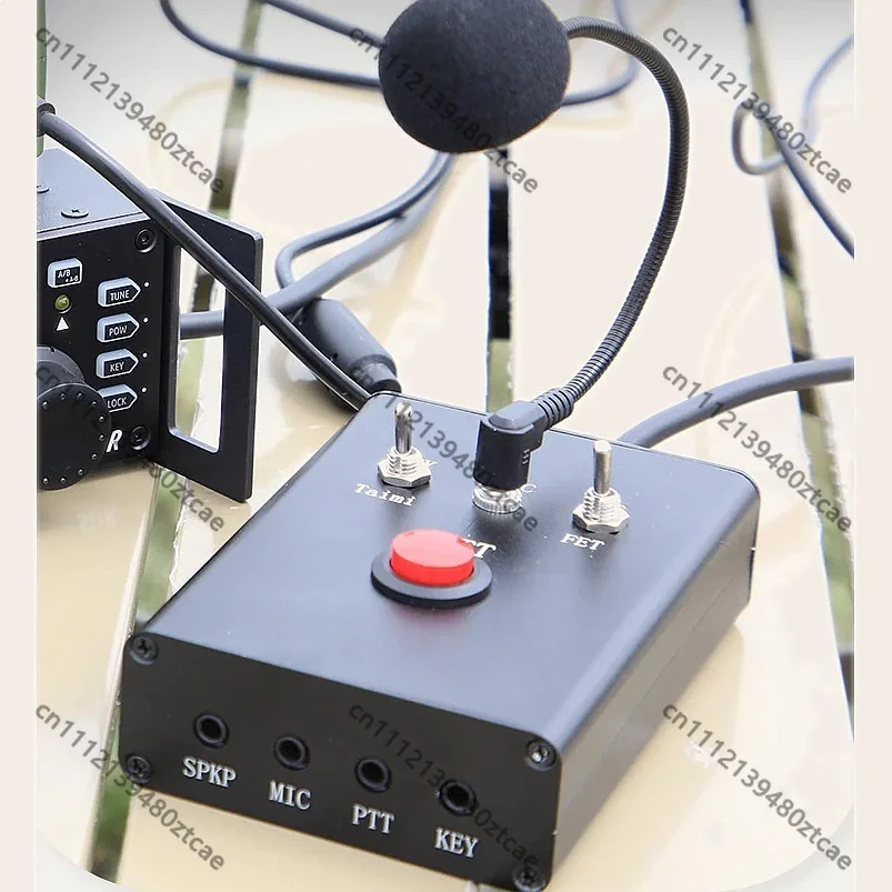 DIH-1 Multifunctional Microphone Support CW Key PTT External Speaker Headphone for Shortwave Radio