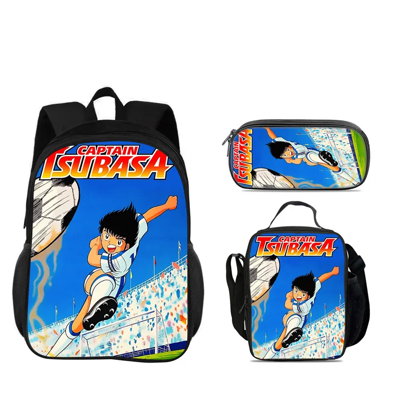 Captain Tsubasa 3pcs Set Backpack Pen Bag ice Bag Durable Trendy