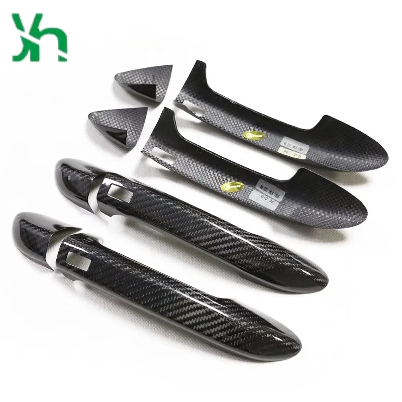 مناسبة لسيارة Volkswagen CC Maiteng للديكور الخارجي من ألياف الكربون الحقيقية غطاء مقبض الباب من ألياف الكربون الجافة #4