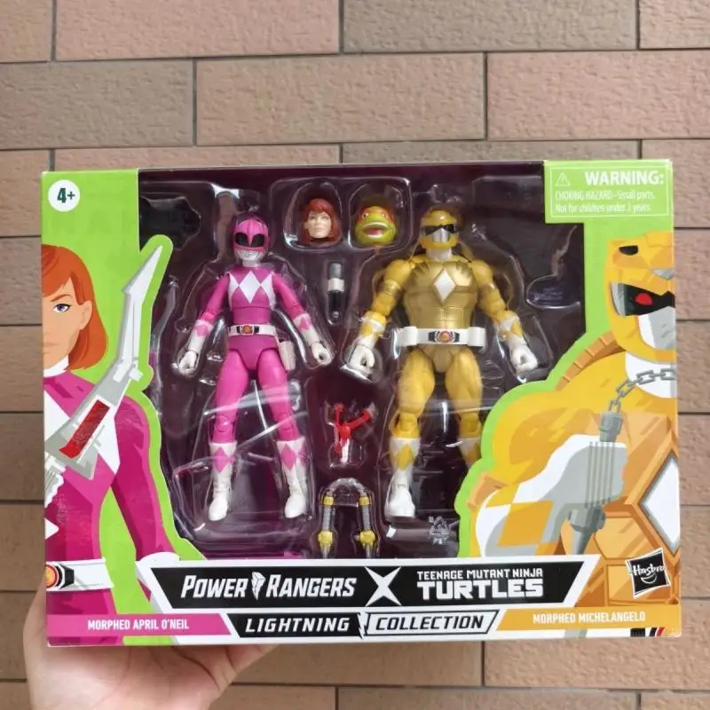Power Rangers Lightning Collection & Teenage Mutant Ninja Turtles Michelangelo & Pink April 2-Pack 6 Inch Action Figure Toy
