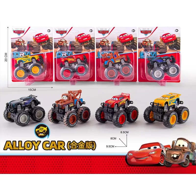 

Disney Pixar Cars Внедорожник с откатным механизмом, набор игрушек из сплава пластика, модель молнии Mcqueen, игровые транспортные средства, детский рождественский подарок