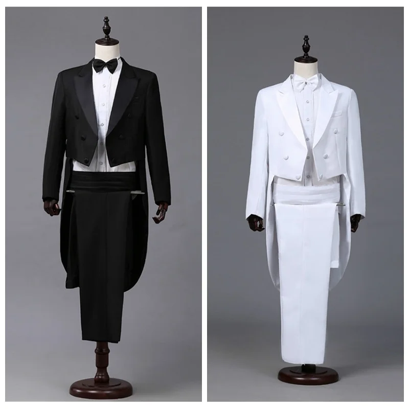 Men\'s Tailcoat Tuxedo Suit and Trousers Set Formal Business Prom Party Dress Wedding Costume Stage Outfits Performance Costume